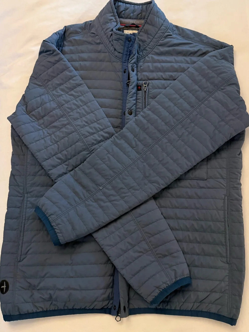 Relwen Quilted Tanker Jacket Blue Men’s Large Insulated Lightweight Snap Zip